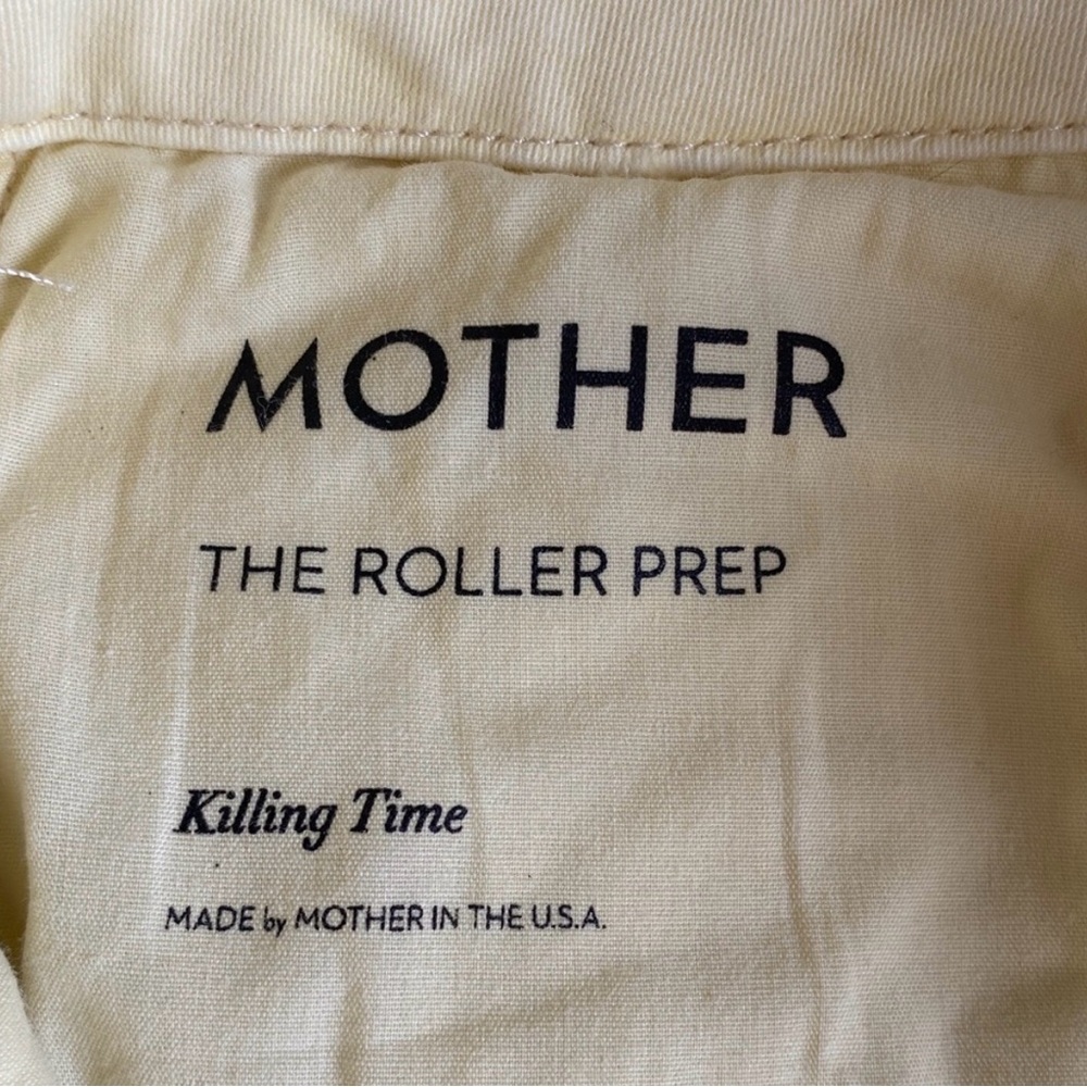 MOTHER  “The Roller Prep” Wide Leg Pants in butter yellow color “Killing Time” - Picture 5 of 11
